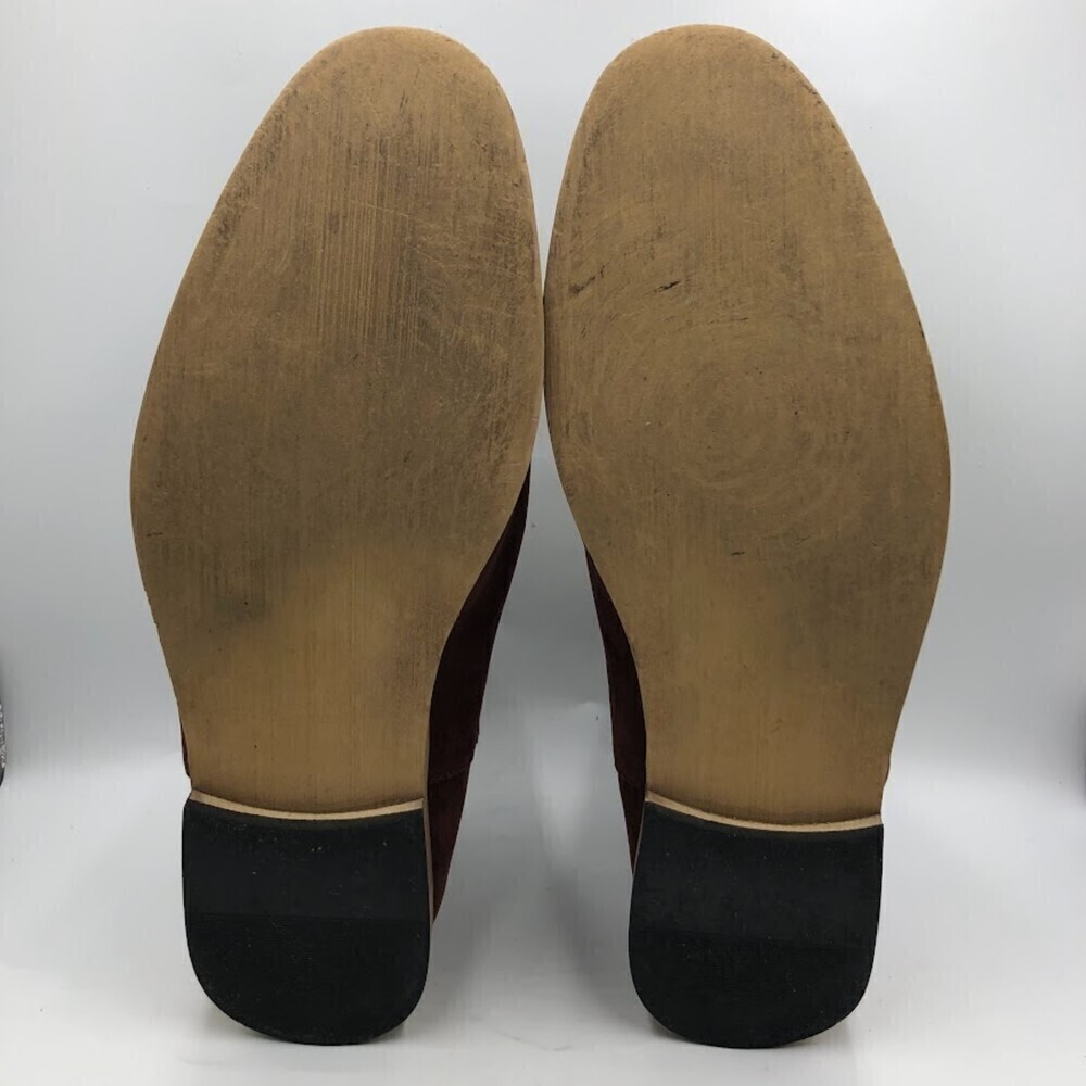 Gino Pheroni Men's Maroon Faux Suede Leather Ankle Boots Calvin Size 13 Slip On - Picture 11 of 15